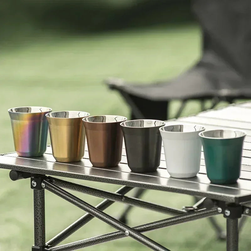 80/160/250ml Outdoor Camping Espresso Mug Thickened 304 Stainless Steel Double Wall Insulation Coffee Cup Tea Cup