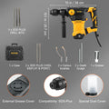 SucceBuy 1500W Rotary Hammer Drill Max Drilling 32mm 4 Modes Plus Corded Demolition Chipping Metal Concrete Breaker Jackhammer