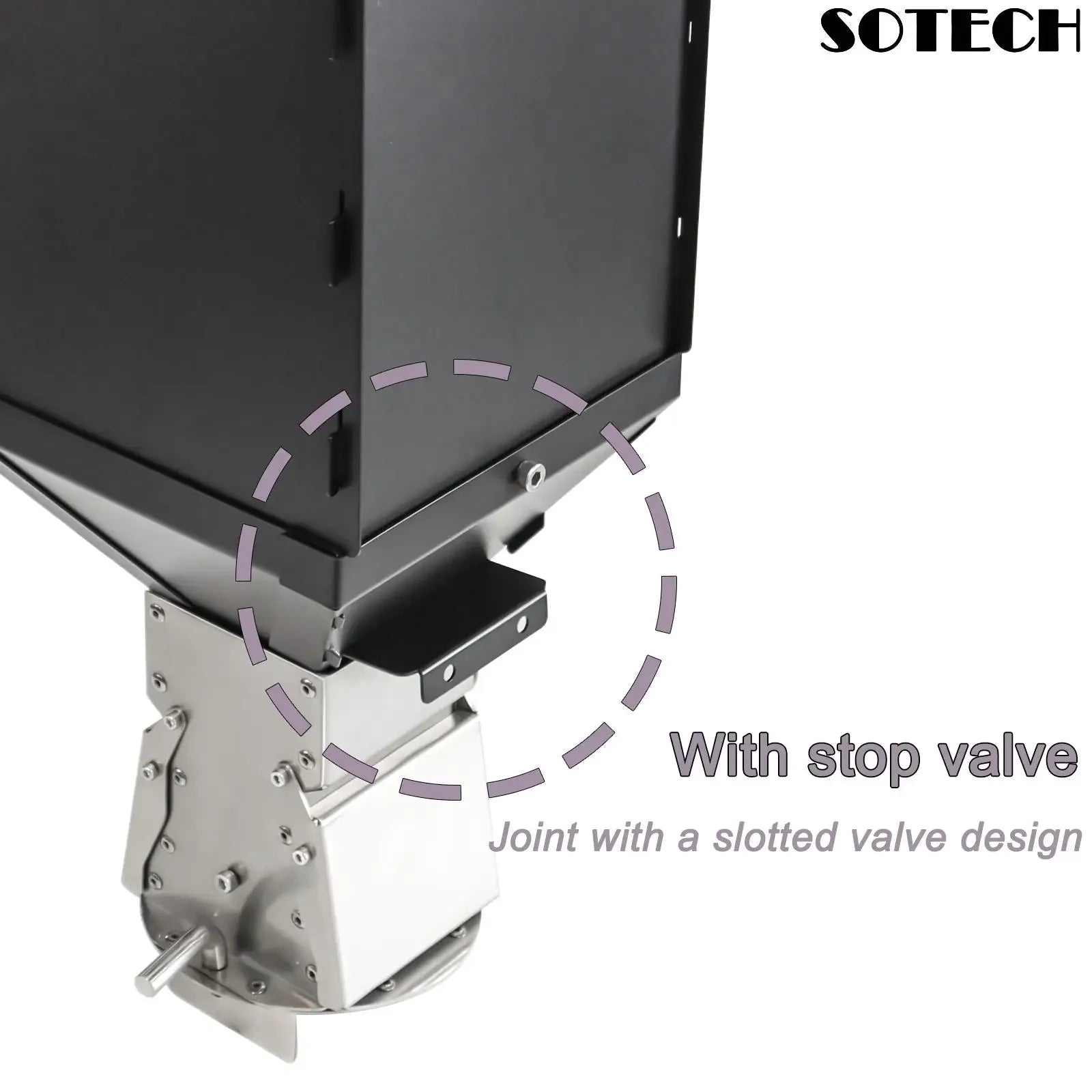 Stainless Steel Pellet Hopper Gravity Feed Fuel Storage for Pellet Stove Burner Outdoor Heater
