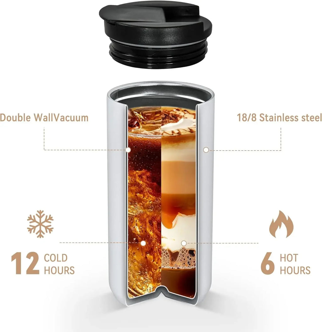 400ml Stainless Steel Coffee Travel Mug Portable Thermos Cup Leak-Proof Vacuum Flask Tea and Coffee Thermos