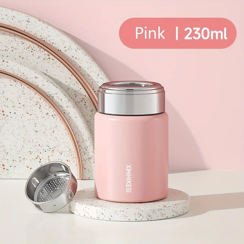 230ML Mini Pocket Thermal Cup Vacuum Tumbler with Strainer 316 Stainless Steel Insulation Water Bottle Portable Cup for Travel