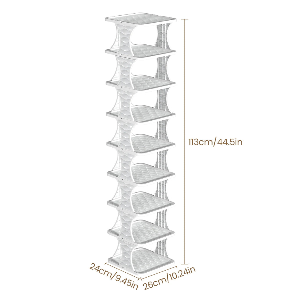 Shoe Rack Storage Unit, 9-Tier Tall Narrow Shoe Boxes, Bedroom Shoe Rack, Furniture & Daily Storage Solutions