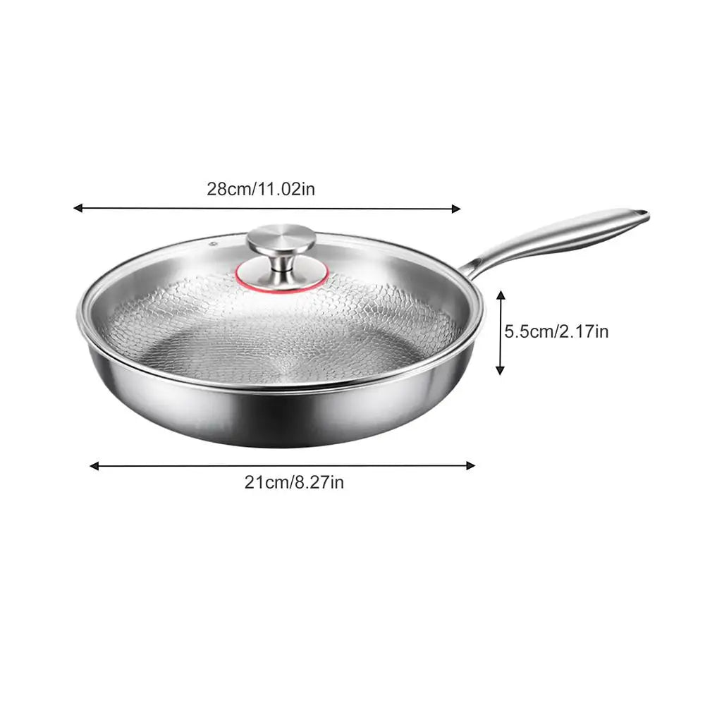 Saute Pan Frying Skillet with Lid Multi Functional Nonstick Cookware Titanium Hammered Skillet For Kitchen Cooking