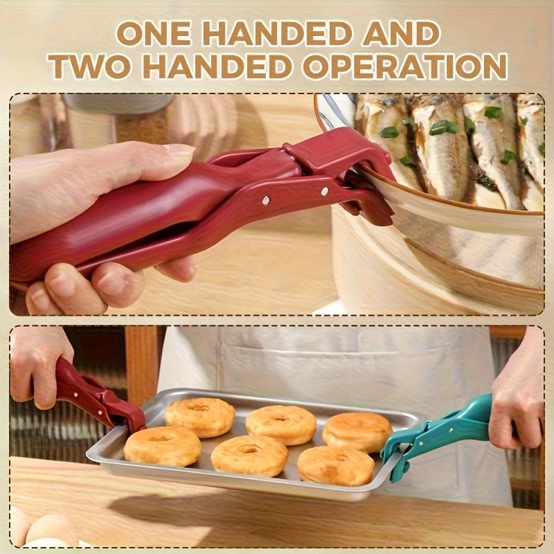 4PCS Anti-Scald Clips Hot Dish Plate Gripper Non-slip Bowls Clamp Moving Hot Plate Bowls Pizza Pan Air Fryer Microwave Oven
