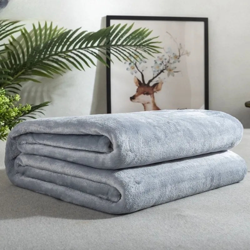 Home Textiles Flannel Blanket Air Conditioning Blanket Thin Spring Summer Fleece Blanket Office Nap  Blanket Multi-size Optional