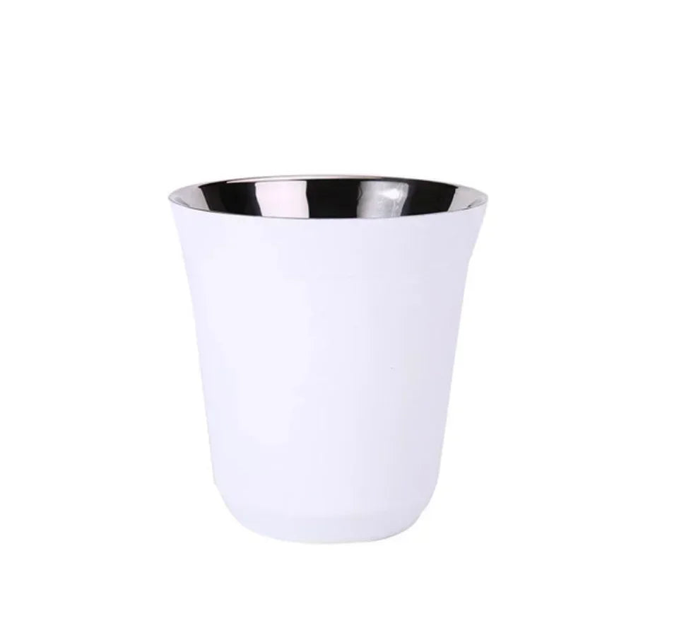 1pcs 80ml/160ml Mini Coffee Cups High Quality Stainless Steel Double Wall Heat-insulating Coffee Cups Portable Small Drink Cups