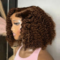Natural Black Burmese Curly Human Hair Wig 7x5 Glueless Deep Wave Chocolate Brown Water Wave 13x4 Lace Front Bob Wigs Closure