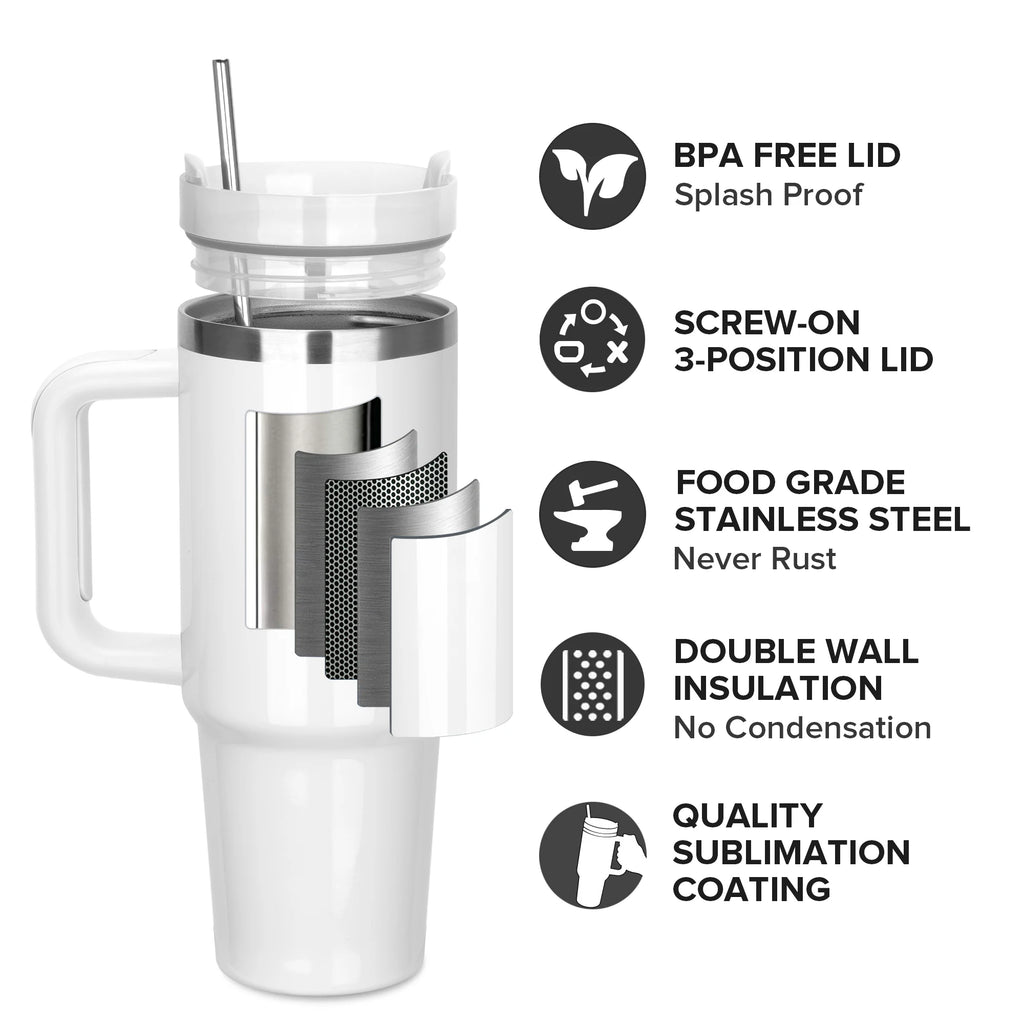 20 Pack 30 oz Sublimation Tumblers,Removable Handle Coffee Travel Mug With Straw lid,For Tumbler Press Machine,Outdoor, Gym