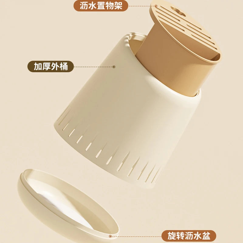 Cream-Style Multi-Functional Chopsticks Draining Holder Kitchen Utensil And Chopstick Storage Box