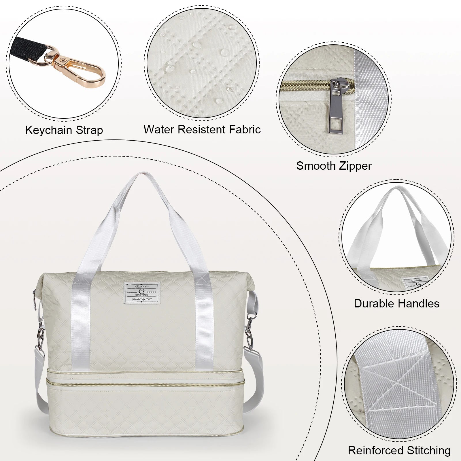 [Large Capacity Gym Bag] Large Capacity Multifunctional Travel Gym Bag | Women's Combo Letter Bag with Independent Shoe Compartm
