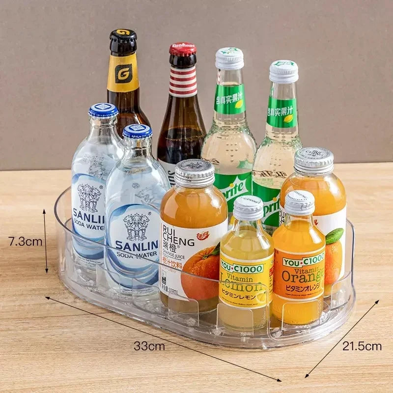 360 °   Rotating Tray Lazy Susan Fridge Organizer Turntable Storage Tray Clear Food Storage Organizer Spice Rack Cabinet Organiz