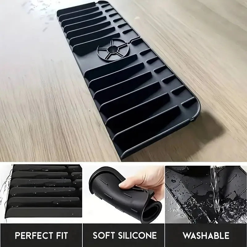 Silicone faucet pad dishwashing soap sponge holder sink kitchen countertop drying pad bathroom kitchen splash proof draina