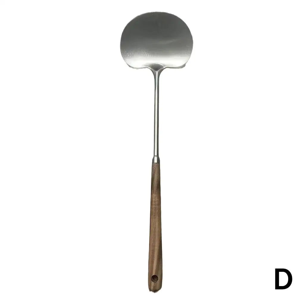 Stainless Steel Spatula Mushroom Shovel With Wooden Handle Cooking Spoon Anti-Scalding Cooking Shovel Kitchenware Accessories