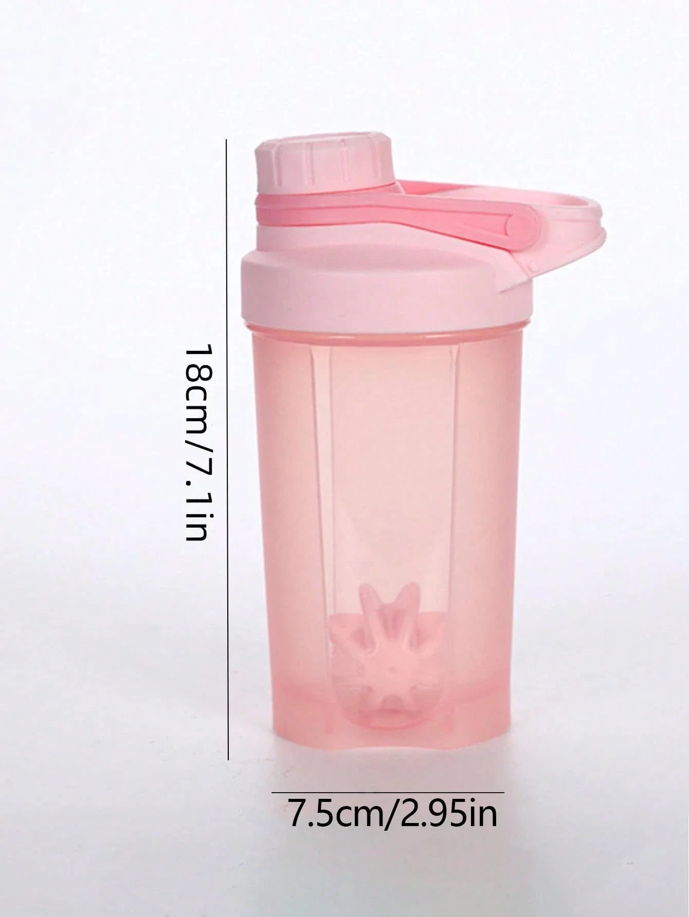 1pc 16.9oz/500ml Shaker Protein Bottle Powder Shake Cup Water Bottle Plastic Mixing Cup Body Building Exercise Bottle