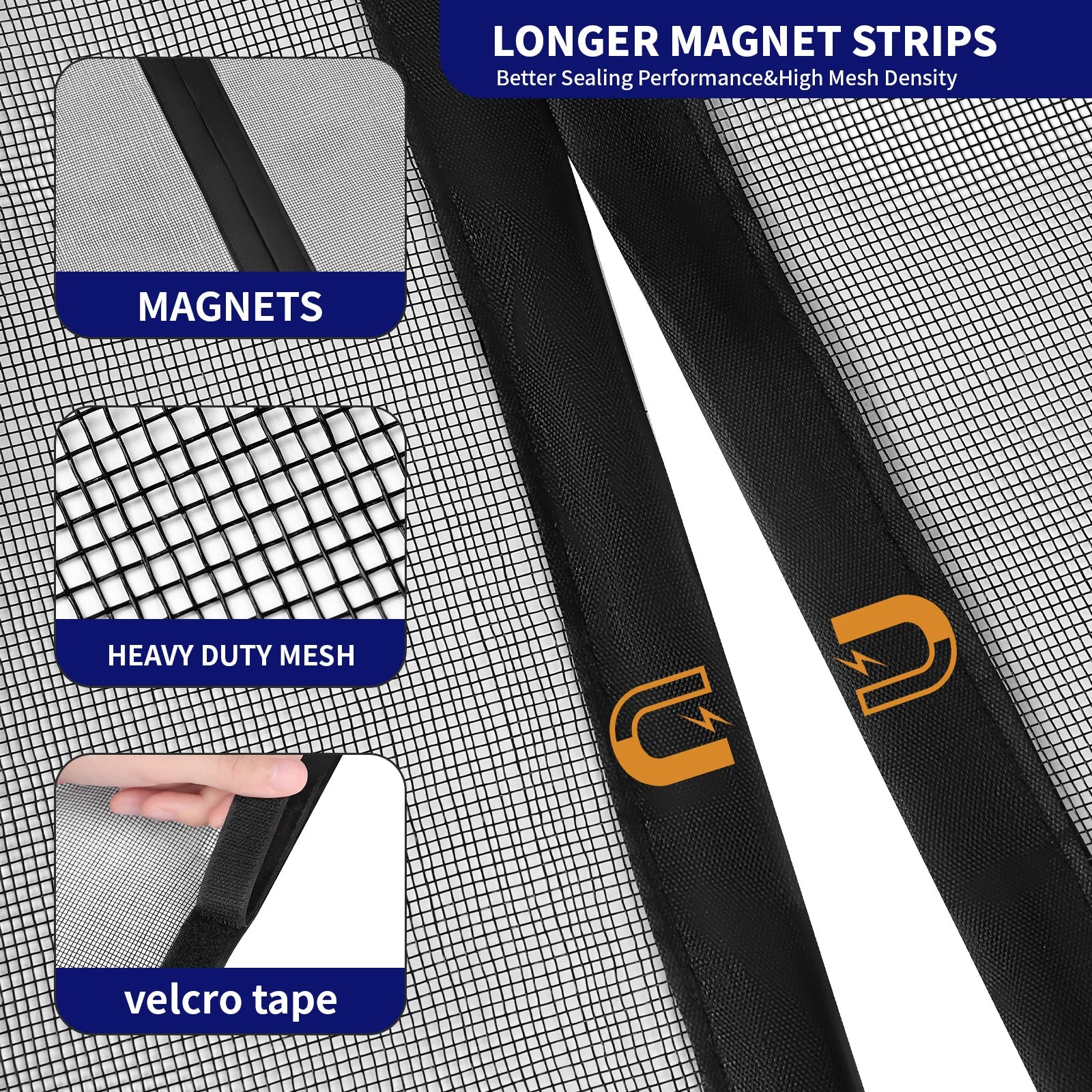 Fibreglass Door Screen Magnetic Suction Mosquito Net Curtain Fly Insect Automatic Closing Door Screen For Kitchen And livingroom