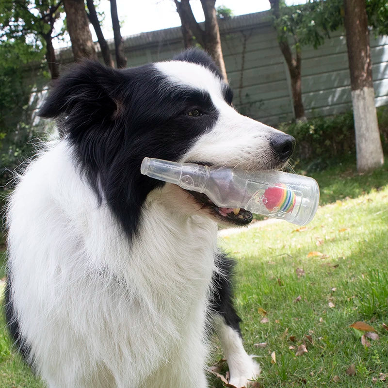 Pet Dog Chewing Toy Beer Bottle With Tennis Ball Dog Toy Squeak Pet Toy TPR Bite-resistance Dogs Funny Toy Pet Supplies