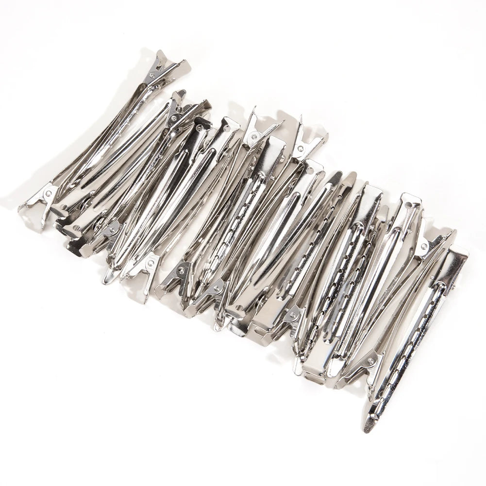 Duck Billed Long Hair Sectioning Clips Stainless Steel Hair Accessories 24 pcs Home Hair Clips Set for Women Styling Sectioning