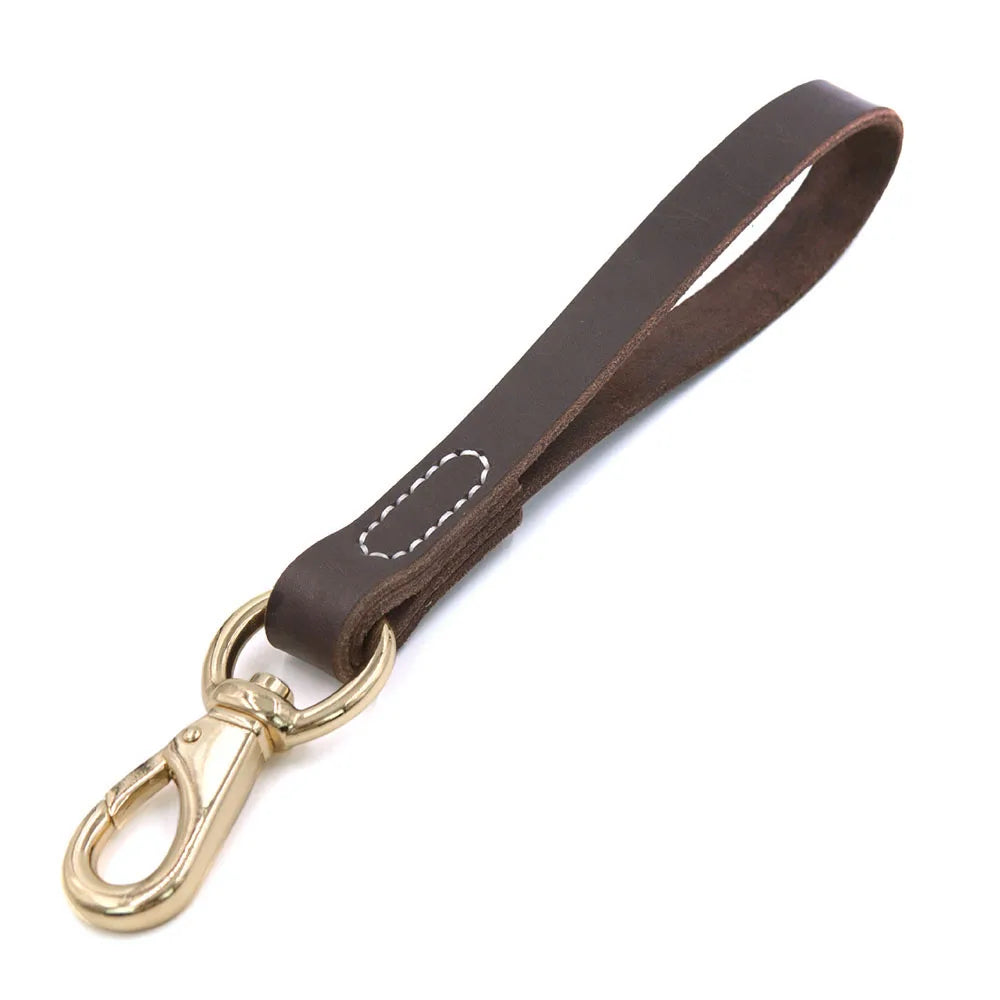 Quality Genuine Leather Dog Leash Strong Leather Dog Traffic Leads 30cm 55cm Short Dog Training Leash for Medium and Large Dogs