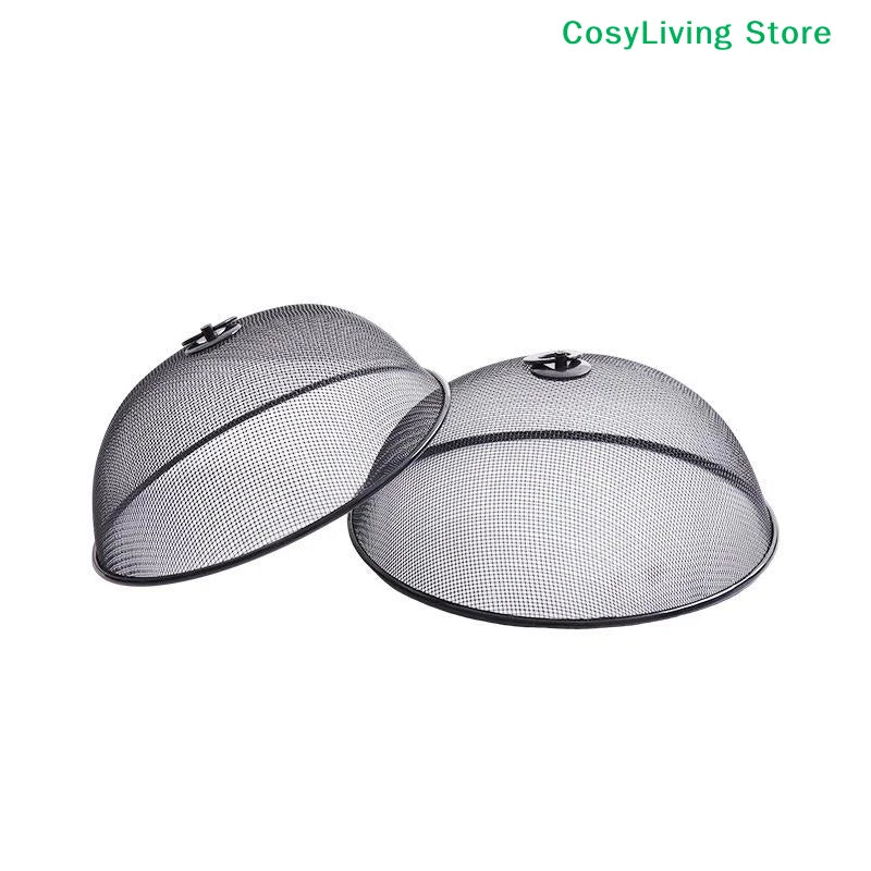 Round Shape Mesh Food Cover Protective Dish Lid Household Anti-Flying Vegetable Fruit Display Holder For Outdoors