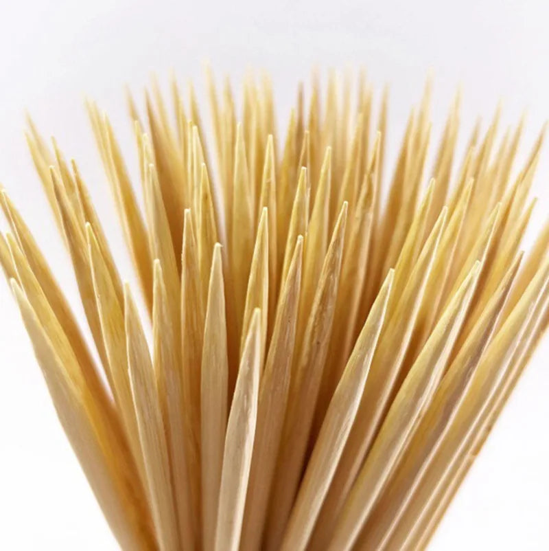 360/90x Food Sticks Bamboo Skewer Stick Disposable Wood for Home Kitchen Party Buffet Food Fruit Barbecue Tools Various Size