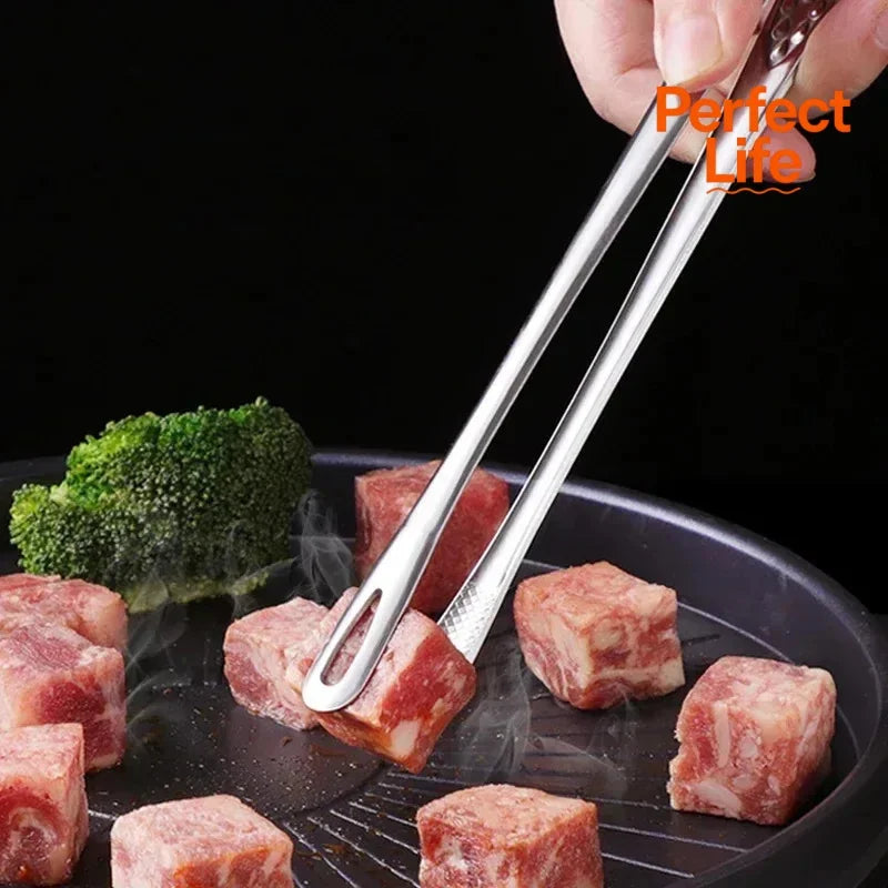 1/2pcs Stainless Steel BBQ Grill Tongs Meat Cooking Tweezers Kitchen Barbecue Clips Utensils Accessory  Tongs Clips Barbecue