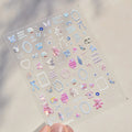 5D Embossed Reliefs Self Adhesive Nail Art Stickers Cute 3D Manicure Decals Wholesale Lovely Cartoon Red Cherry Bowknot Hamster