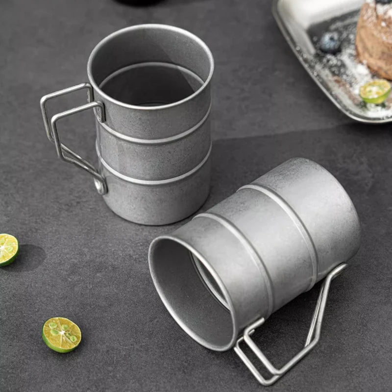 Retro Industrial Style Stainless Steel Beer Mug 304 Vintage Cold Drink Cup Outdoor Camping High Aesthetic Design