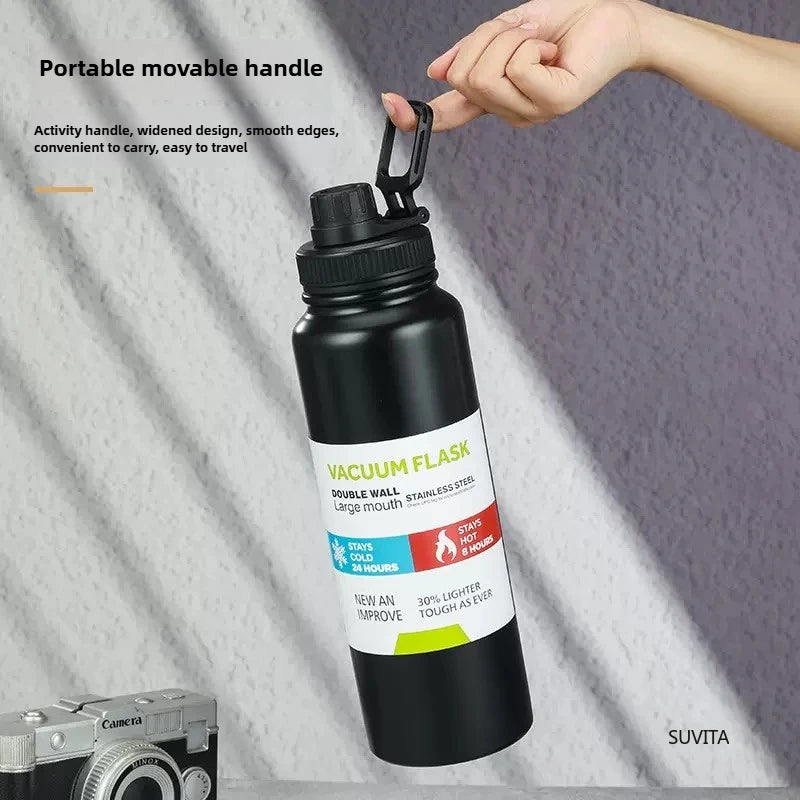 Outdoor Thermos Water Bottle Stainless Steel Insulated Cup Keeps Cold and Heat Thermal Mug Travel Vacuum Flasks 600/800/1000ML