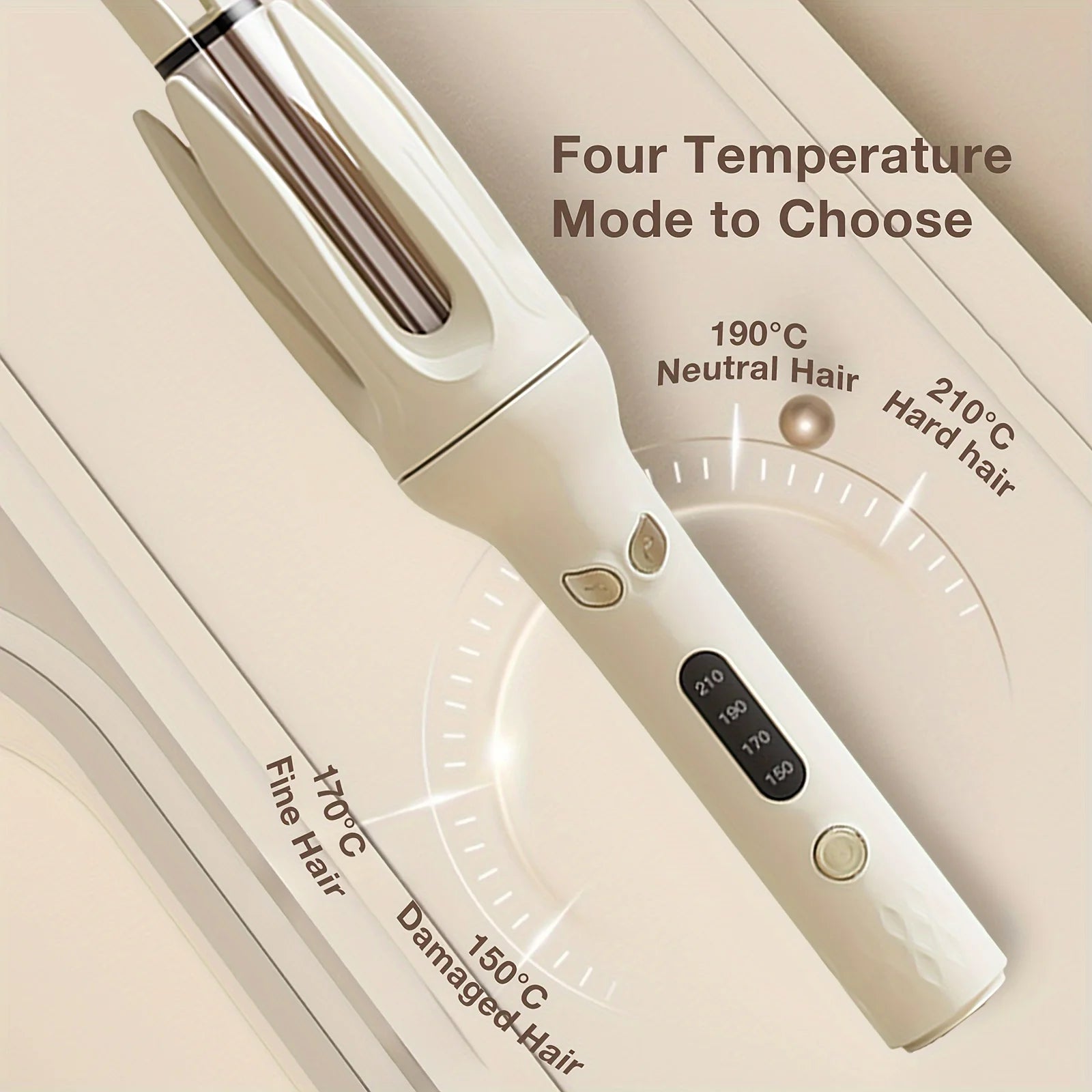 Automatic Hair Curler, 28mm Barrel, 4 Temperature Modes, Negative Ion Generator, Smart Timer and Sensor, Auto Off for Safety