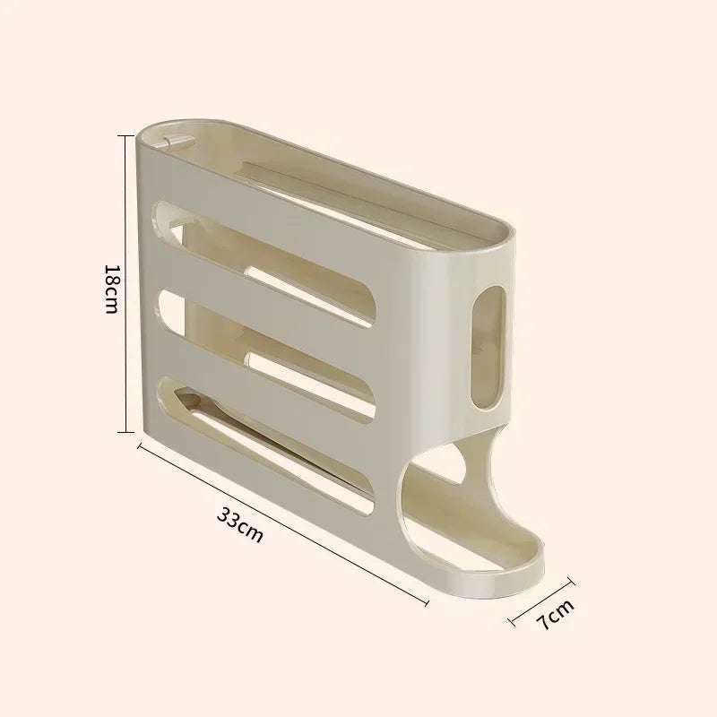 4 Layers Egg Holder for Fridge,Auto Rolling Fridge Egg Dispenser,Egg Rack Large Capacity Egg Organizer Storage for Refrigerator