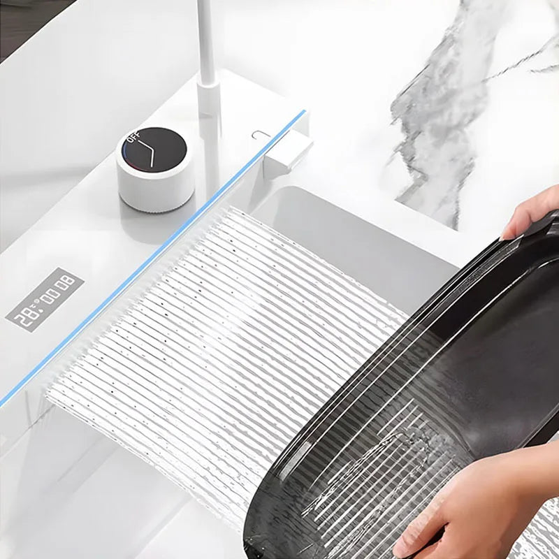 Piano keys Cream White Multifunctional Kitchen Sink Double-track Free combination Cutting board Drain basket Basin in basin