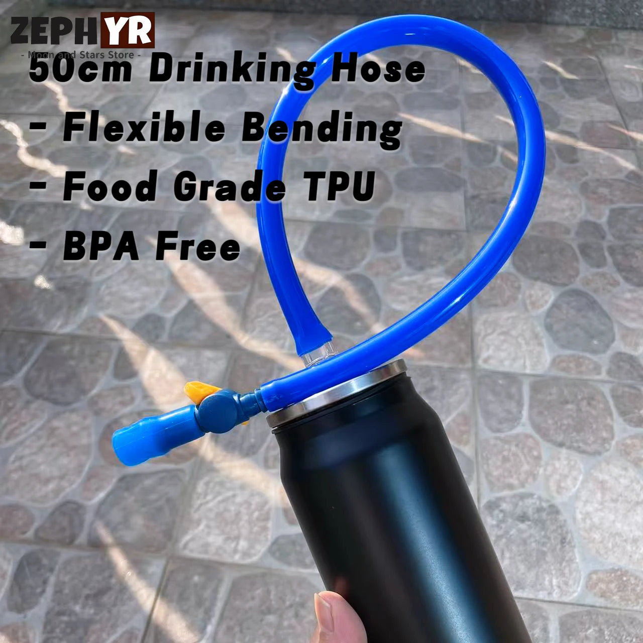 50cm Drinking Water Hose Camper Drink Straws Reusable TPU Racing Drinking Tube Hydration Bladder 40cm Bottle Thermos with Hose