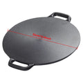 10.2/11/11.8/12.6/13.4 Inch BBQ Griddle Coating Frying Pan Cast Iron Round Griddle Baking Tray for Home Party Travel and Outdoor