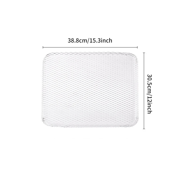 10PCS / Set Stainless Steel Barbecue Grid Disposable Non-stick Tray Barbecue Liner for Camping Picnic Home Meat Fish BBQ Mat