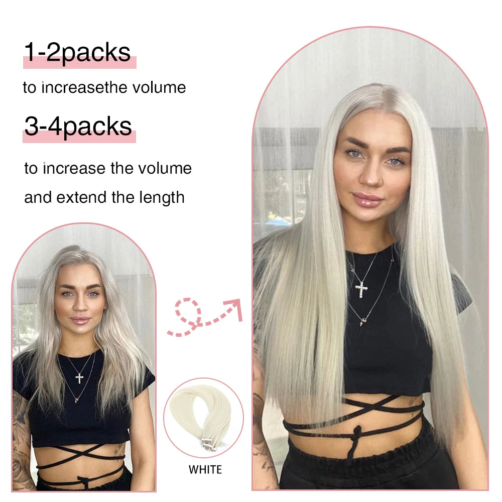 Synthetic Tape In Hair Extensions Straight White Double Sided Invisible Natural Tape in Hair High Temperature Fiber For Women