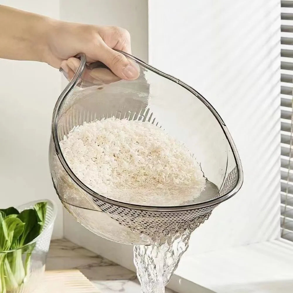 Creative Plastic Multifunctional Drainage Basket Fruit Plate Kitchen Draining Bowl Salad Rice Washing Basket Household Sink