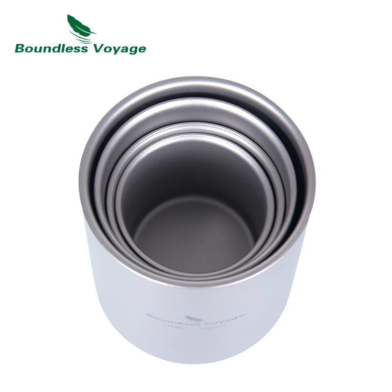 Boundless Voyage Titanium Double Wall Cup 450ml Teacups 120ml Mini Cup 180ml Coffee Mug 300ml Drinkware Double Layer Tableware