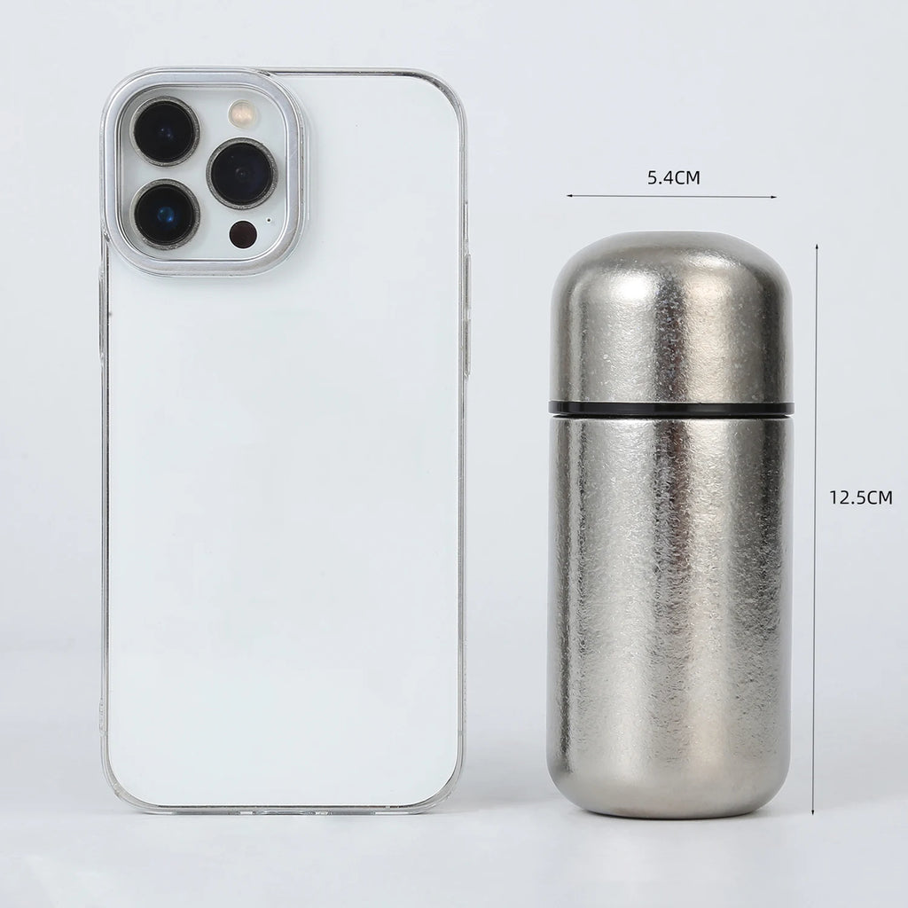 Mini Pocket Titanium Tumbler 150ML Thermos 5OZ Coffee Mugs Cup Vacuum Flask Drinking Water Bottle insulated gourde titane bucket