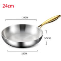 316 Stainless Steel Frying Pan Steak Pot Uncoated Kitchen Wok Non-stick Skillet Fried Steak For Gas Stove Induction Cooker