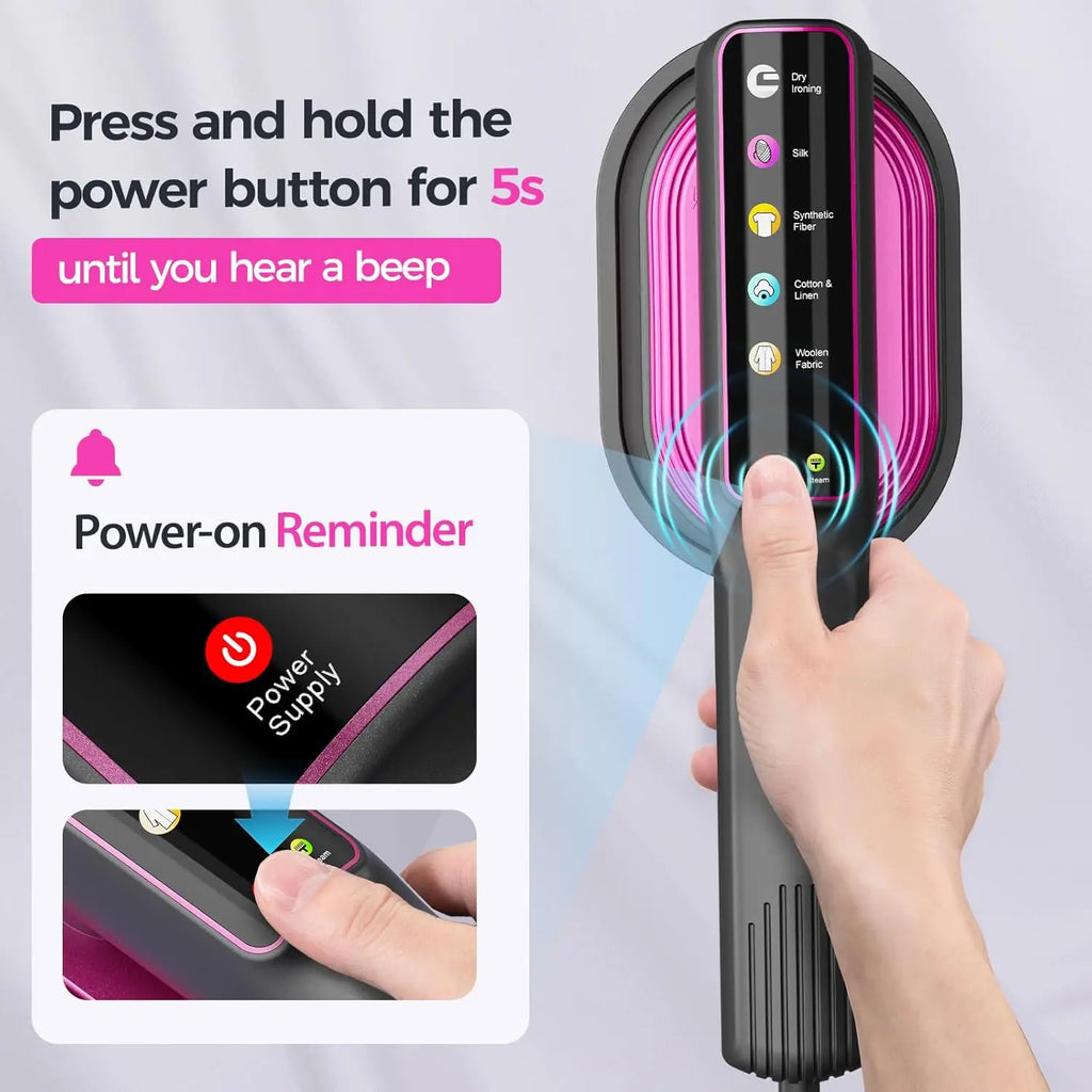 Travel Steamer for Clothes, 1200W Portable Steamer ＆ Iron 2 In 1, 13s Heat Up, LED Touch Display with 5 Modes, Large Ceramic