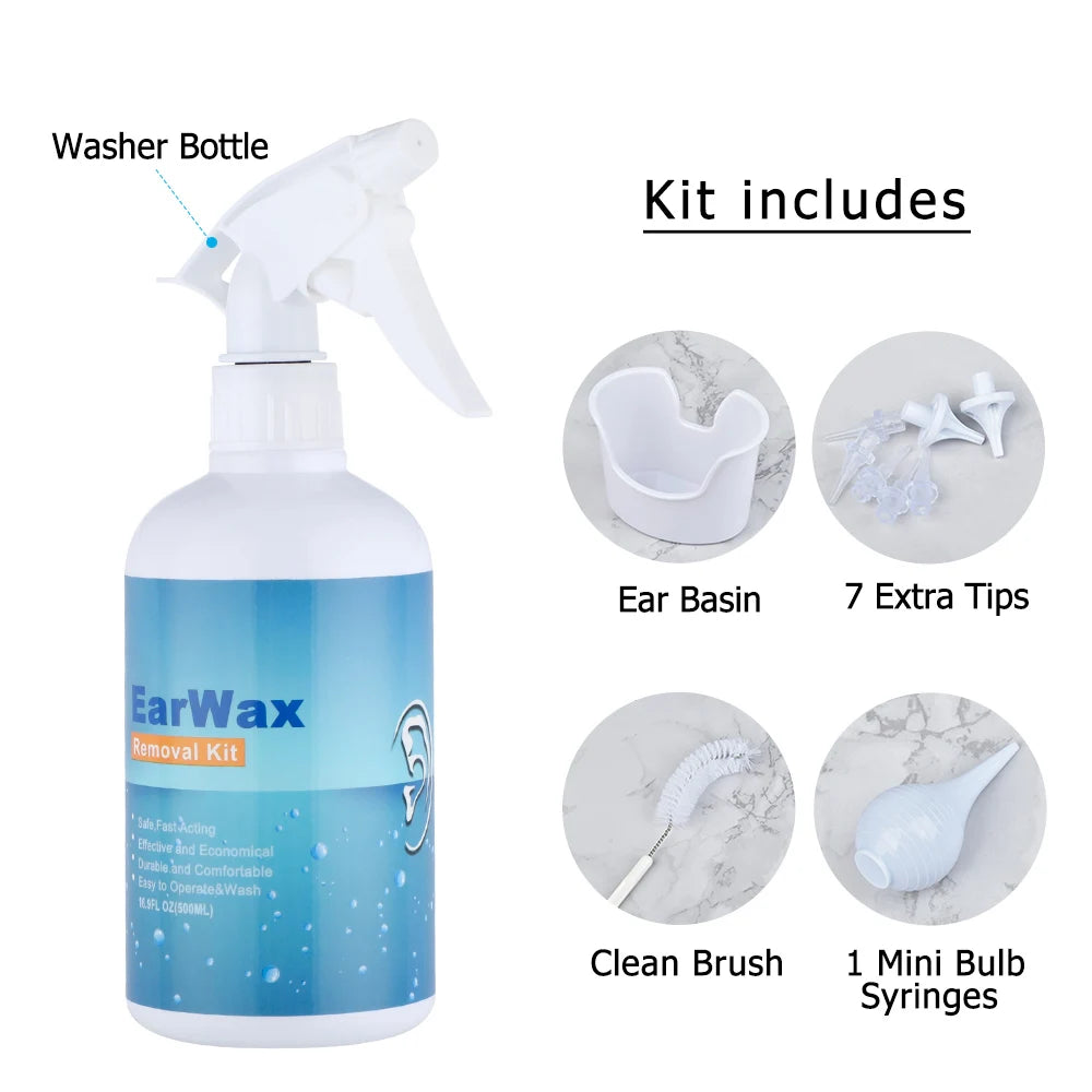 Ear Wax Removal Kit Ear Irrigation Cleaning Plastic Bottle Ear Irrigation Washing Set for Kids Ear Cleaning Care Tool