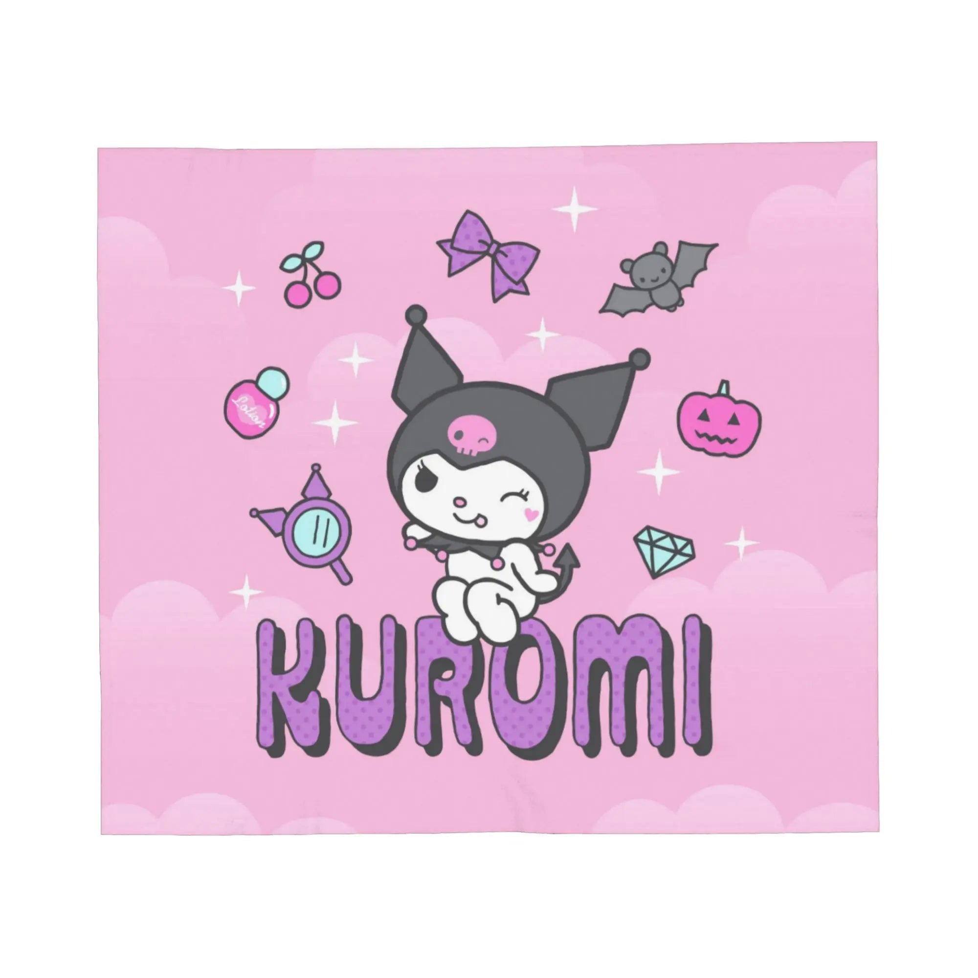 Kawaii Kuromi Anime Blanket Coral Fleece Plush  Winter  Multi-function Super Soft Throw Blankets for Home Office Bedspreads