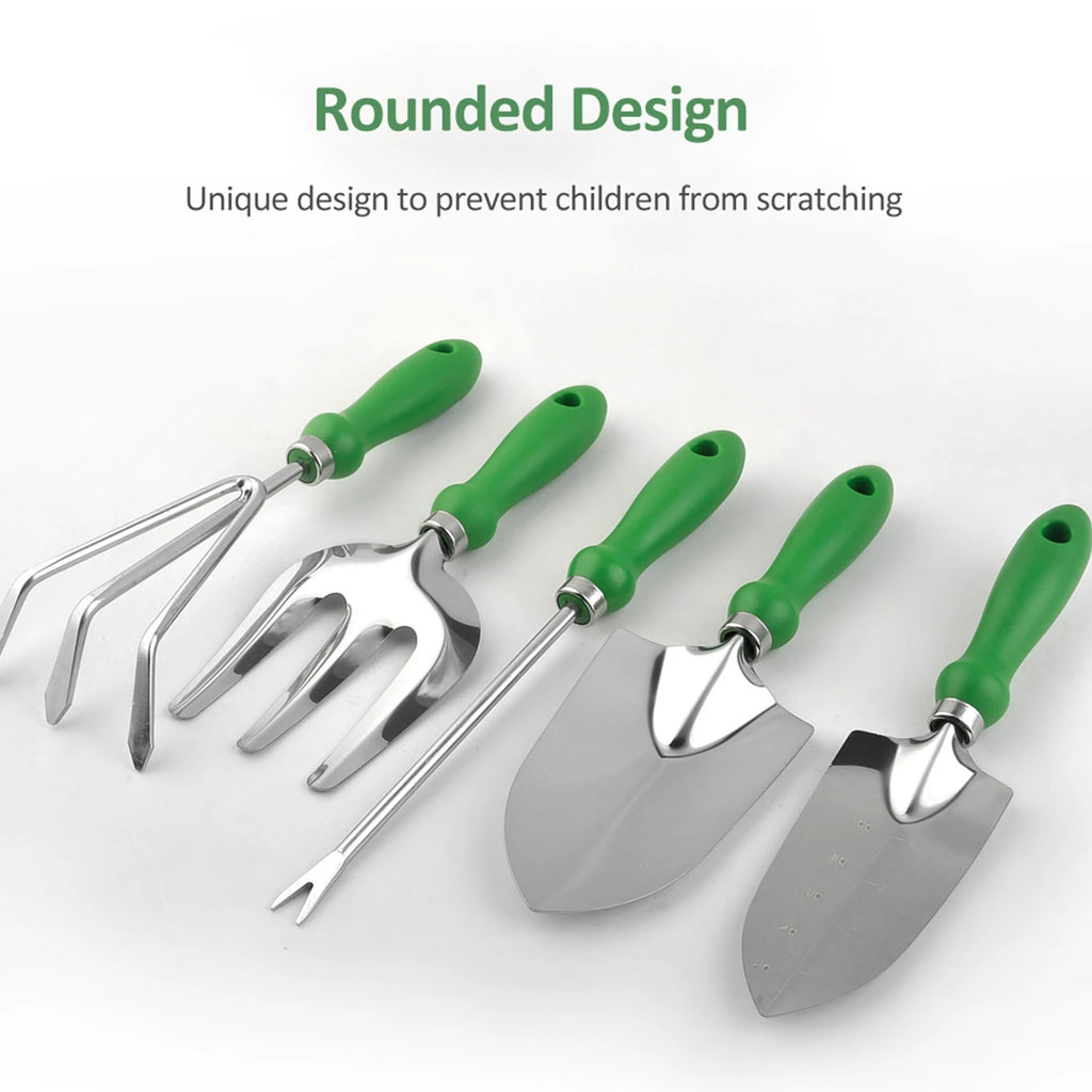 Garden Tool Set Outdoor Heavy Duty Gardening Work Set with Ergonomic Handle Garden Planting Tools Set 11 Piece Stainless Steel