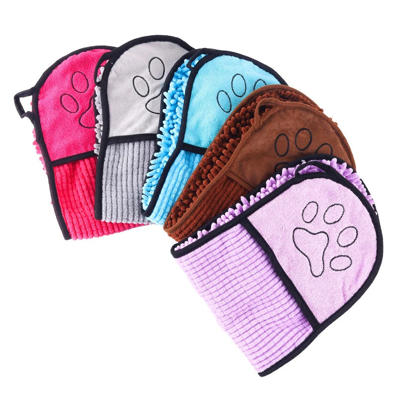 Soft Dog Bath Robe Towel Quick Super Absorbent Pet Bath Towel Cat Bath Towel Convenient Pet Cleaning Washcloth Pet Accessories