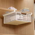 Large Capacity Underwear Storage Basket Under Shelf Under Cabinet Hanging Organizer Basket Design Pure Color Wardrobe Organizer