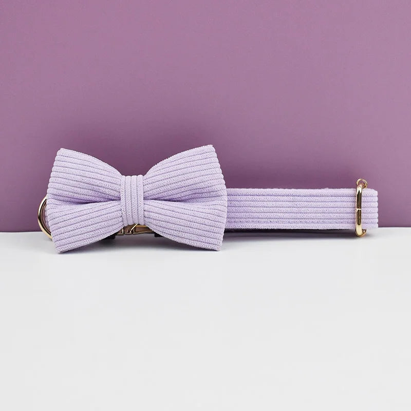 Pink Purple Corduroy Dog Collar And Leash Set For Dogs Custom Engraved Nameplate Pet Supplies Dog Leash Corduroy10