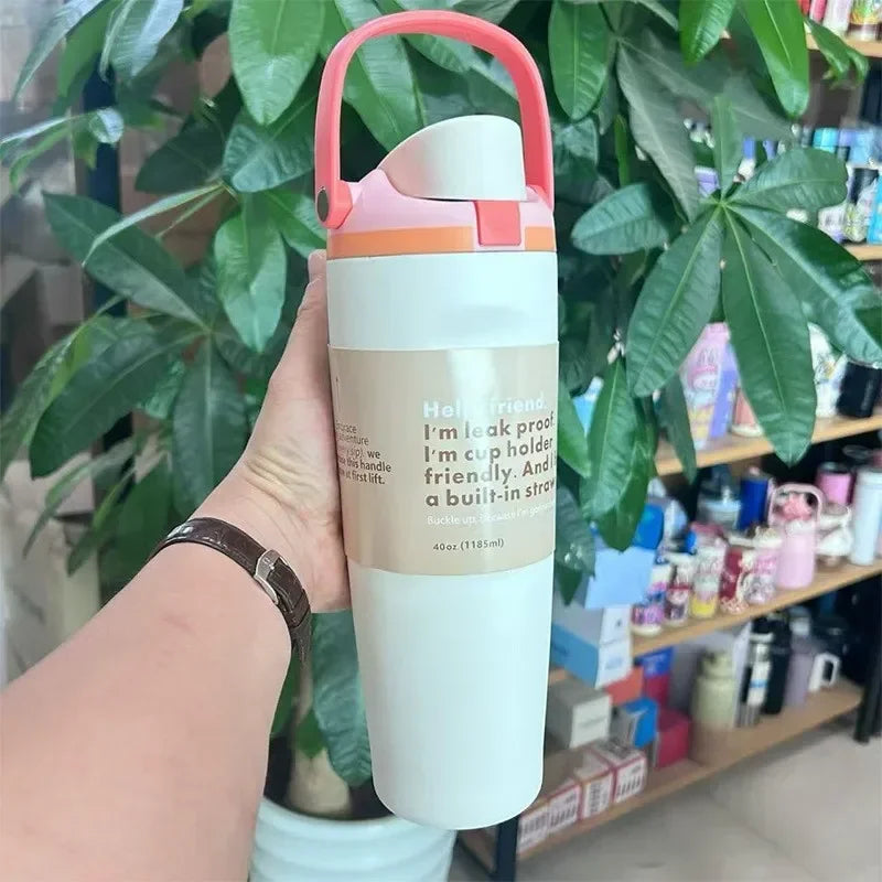 Large capacity cup 304 stainless steel thermos cup large capacity portable double drinking cup outdor sports kettle