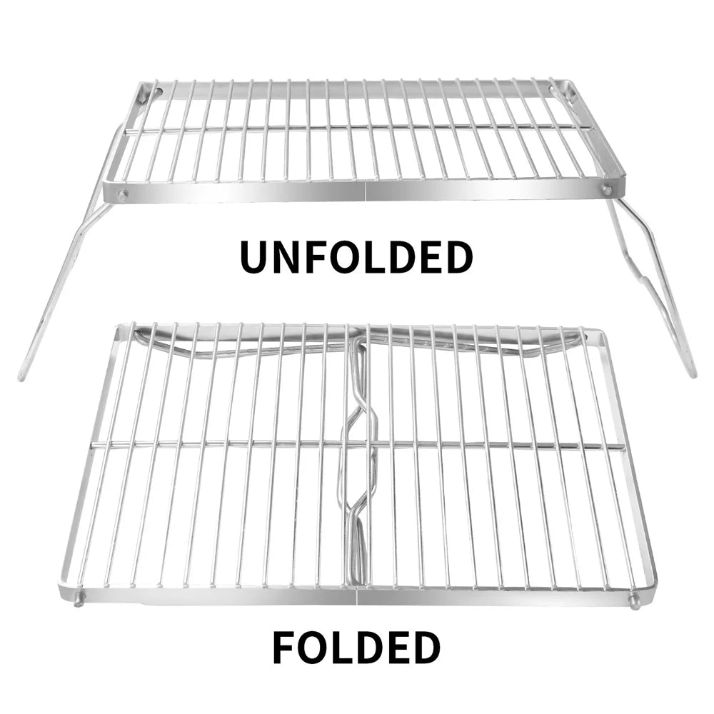 Stainless steel folding barbecue grill, outdoor camping portable barbecue grill, multi size (S/M/L) picnic grill