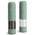 Electric Salt and Pepper Grinder Set USB Rechargeable Automatic Mill with Adjustable Coarseness LED Light Refillable 2 Packs Sa
