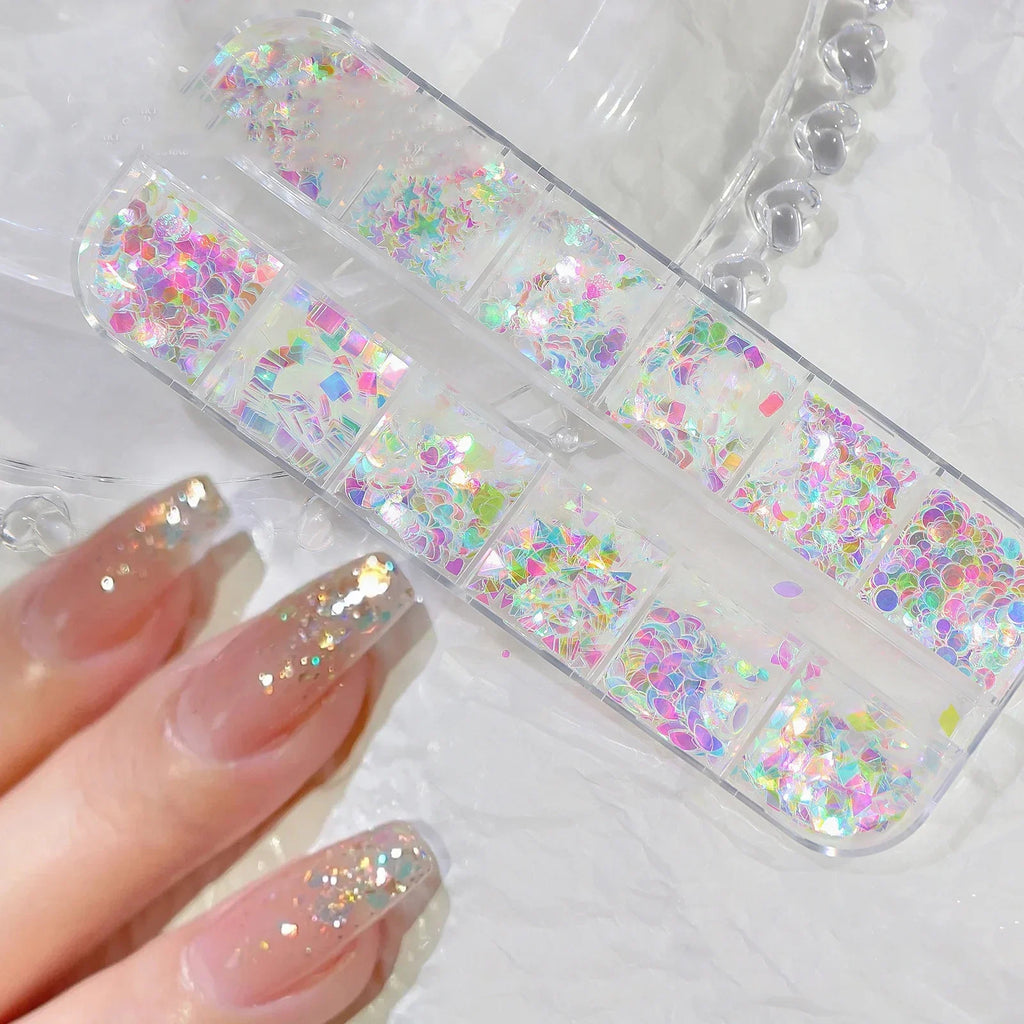 Exquisite Nail Glitter Assortment for Stunning DIY Nail Decorations